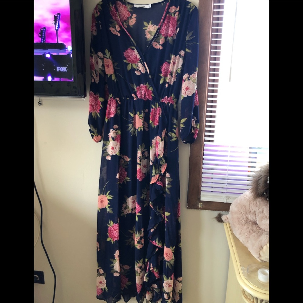 Long Maxi Flower Print Dress
